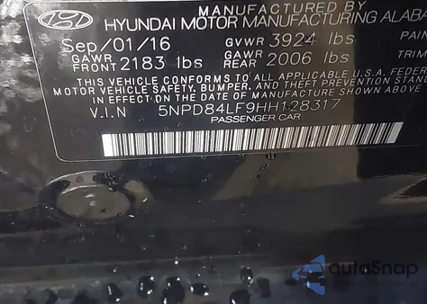 2017 Hyundai Elantra Se z USA, uszkodzony, nr VIN 5NPD84LF9HH128317